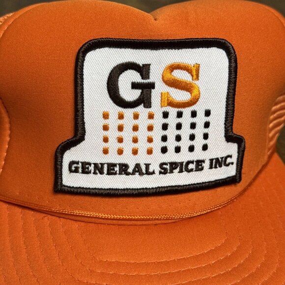 VINTAGE Trucker Hat Cap SnapBack Mesh Rope Orange Kenda General‎ Spice - Picture 2 of 10